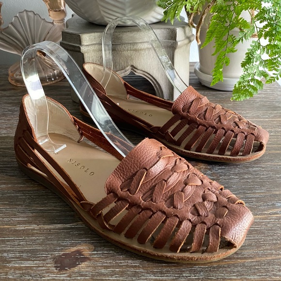 Nisolo Huarache Leather Braided Sandal Shoe Burnt Sienna Womens‎ 8 Brown Tan EUC - Picture 5 of 15